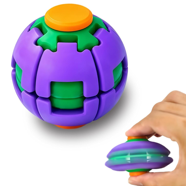 Press to Spin Fidget Ball – Auto-Rotate Stress Toy