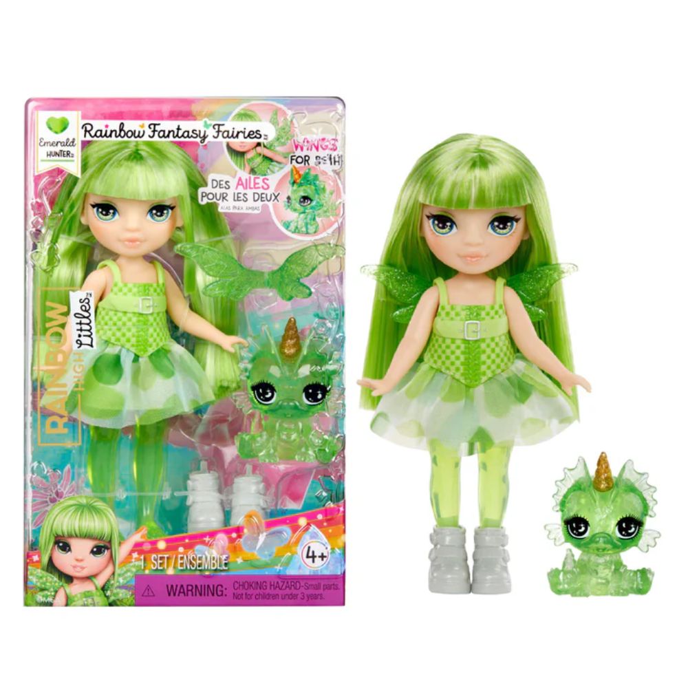 Rainbow High Littles Rainbow Fantasy Fairies with Pet Emerald