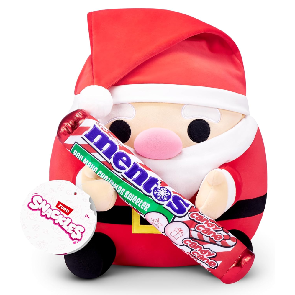 Snackles Christmas Santa Claus & Mentos 14 Inch Plush