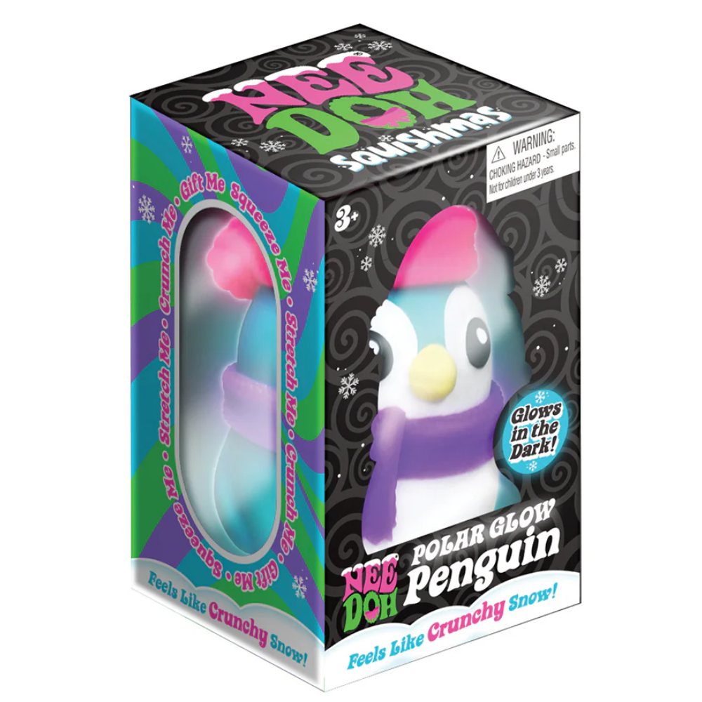 Schylling Needoh Polar Glow Penguin Christmas Fidget Toy