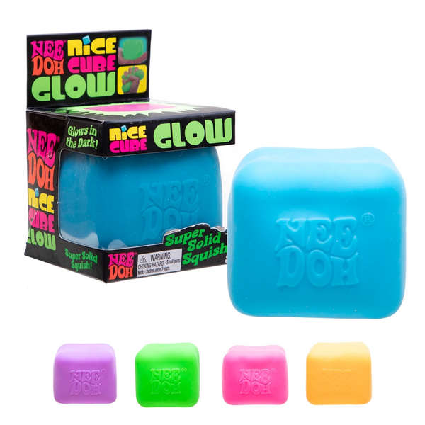 Needoh Nice Cube Glow In The Dark - 1 Colour Chosen at Random