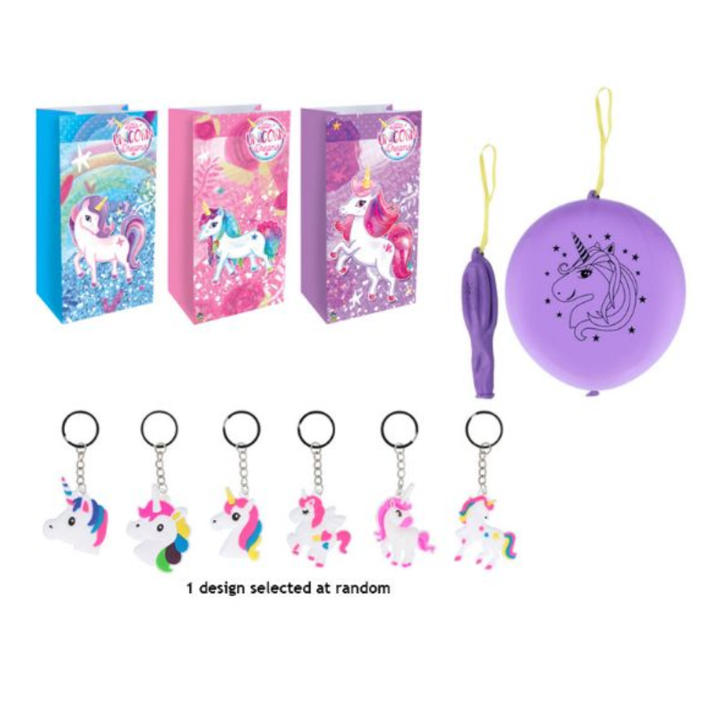 Single unicorn filled paper party bag OPTION B