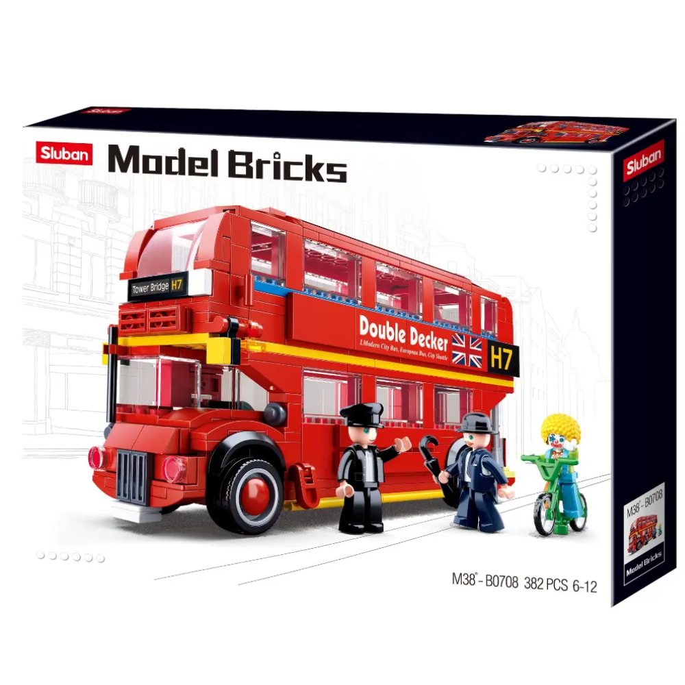Sluban Red London Double-decker Bus Set M38-B0708