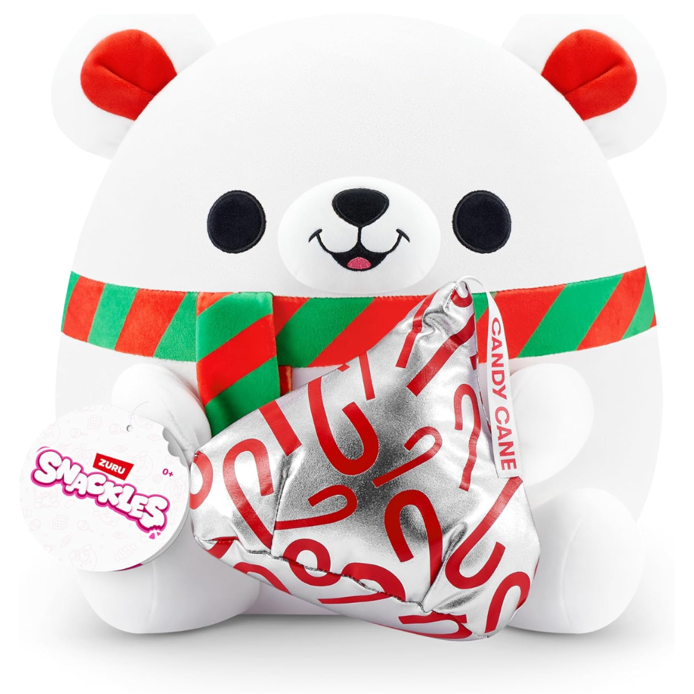 Snackles Christmas Polar Bear & Kisses 14 Inch Plush