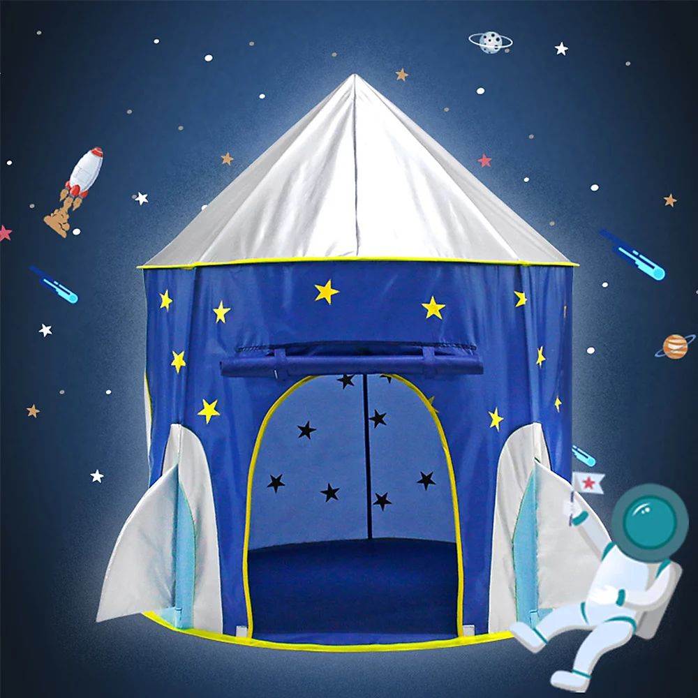 Space Rocket Play Tent Pink and Blue