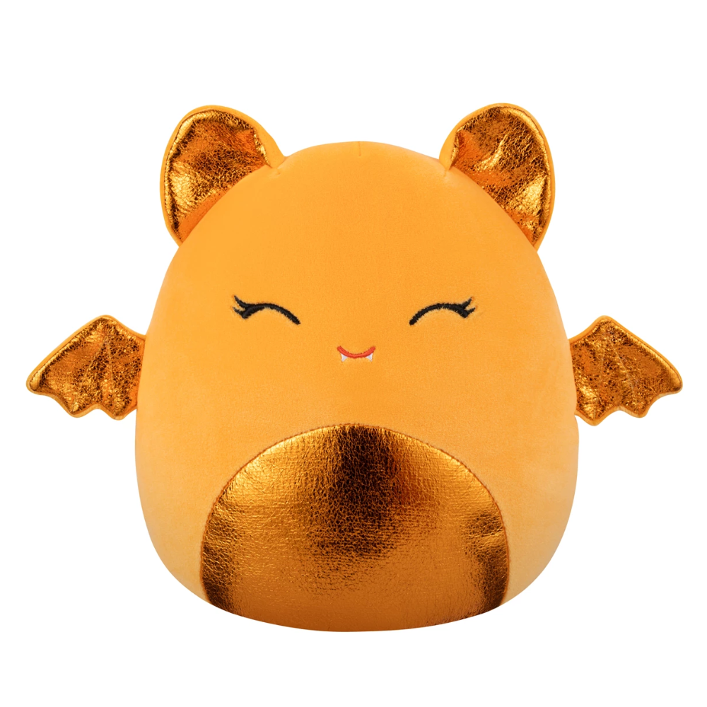 Squishmallows 7.5" Tangie Orange Bat With Metallic Belly And Closed Eyes Plush