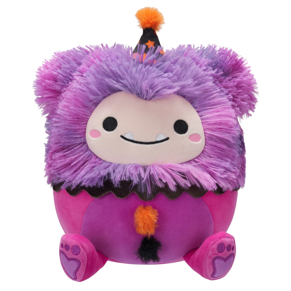 Squishmallows 7.5" Woxie Magenta Bigfoot In Clown Costume Plush