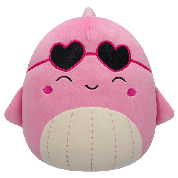 Squishmallows Original 7.5-Inch Val the Pink Whale with Heart Sunglasses - Valentine's Plush