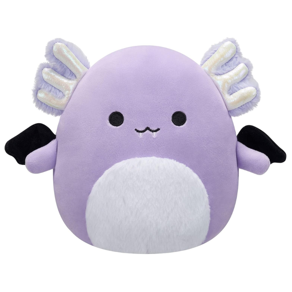 Squishmallows Original 7.5-Inch Monica the Purple Axolotl with Bat Wings