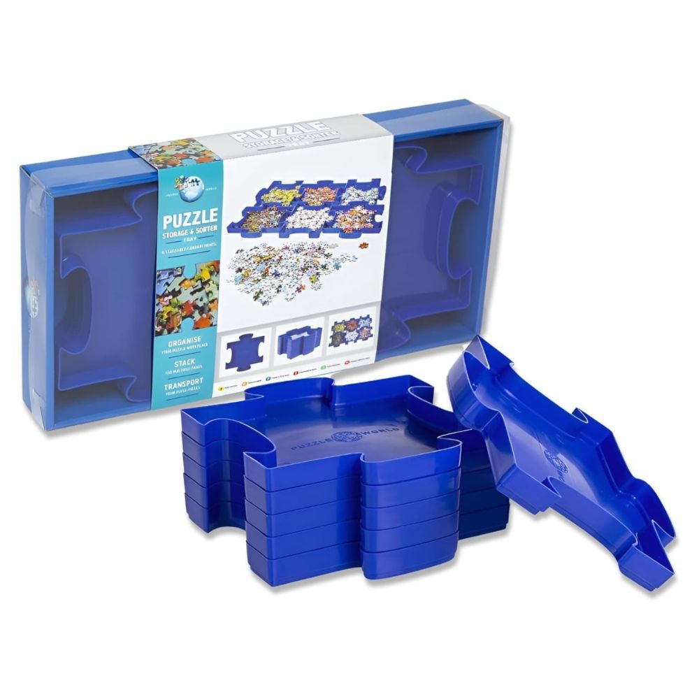 Stackable Puzzle Sorting Trays Jigsaw Puzzle Sorters Accessory for Puzzles 6 Compartments
