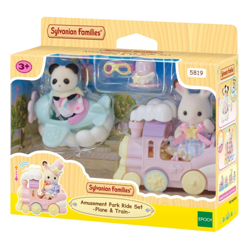 Sylvanian Families 5819 Amusement Park Ride Set - Plane & Train