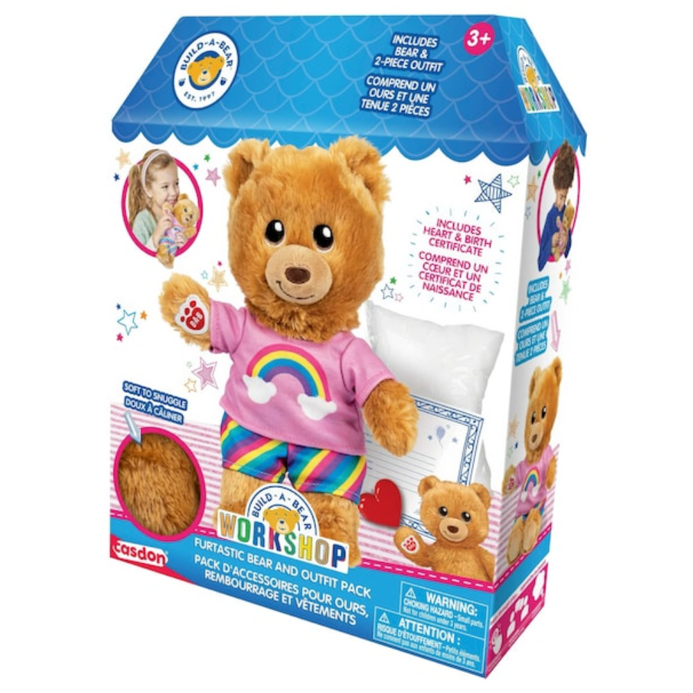 Toy Build-a-Bear Workshop Furtastic Bear and Outfit Pack - Rainbow