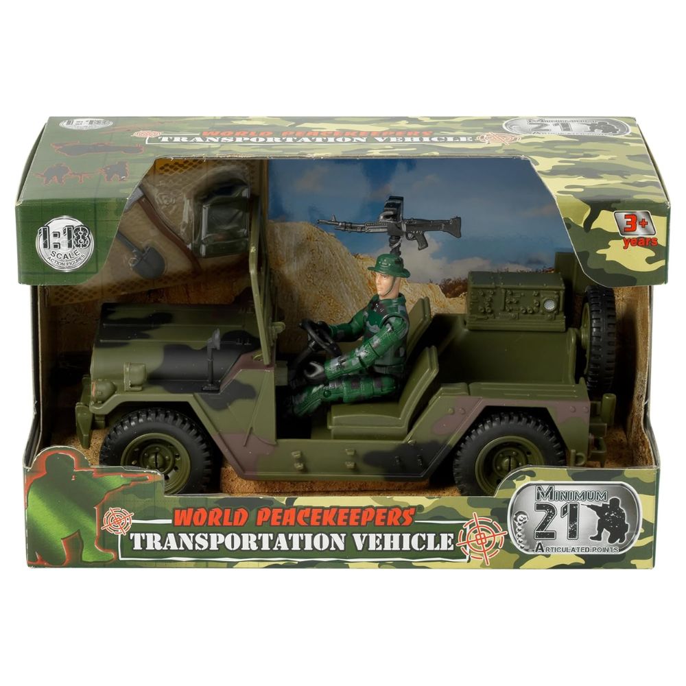 WORLD PEACEKEEPERS from Peterkin 20cm Military Transportation Vehicle with Articulated Figure 1:18 Scale Action Figures & Accessories