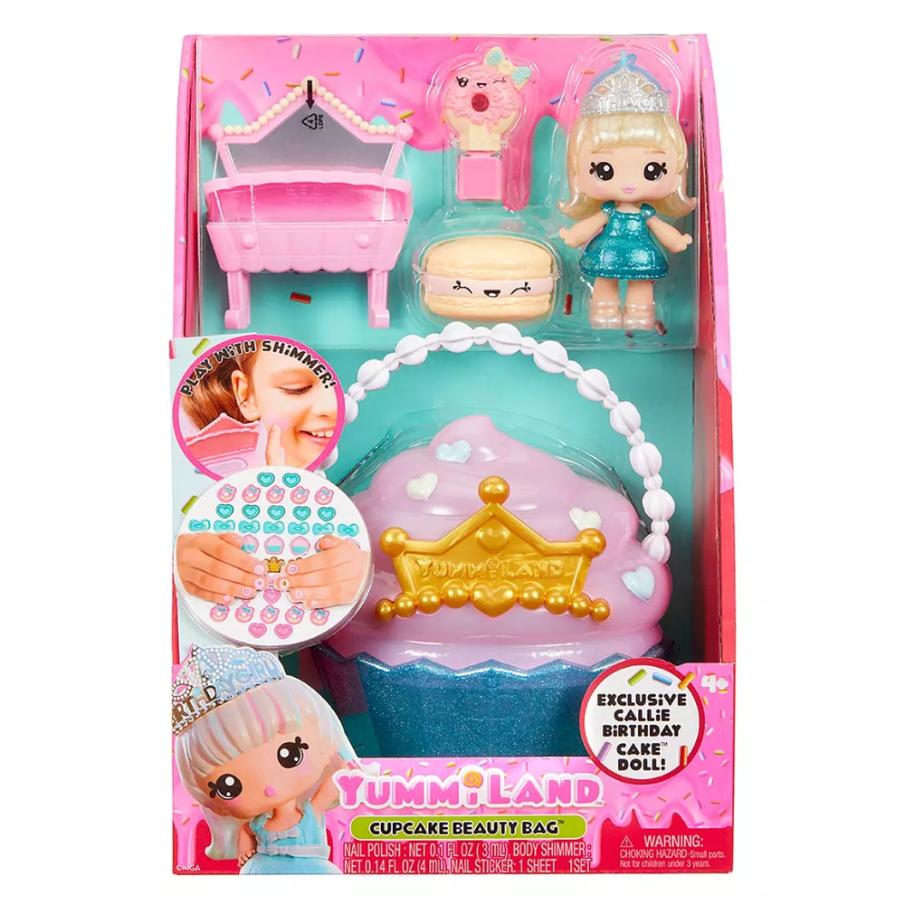 Yummiland Beauty Bag Playset + Lip Gloss Doll - Cupcake