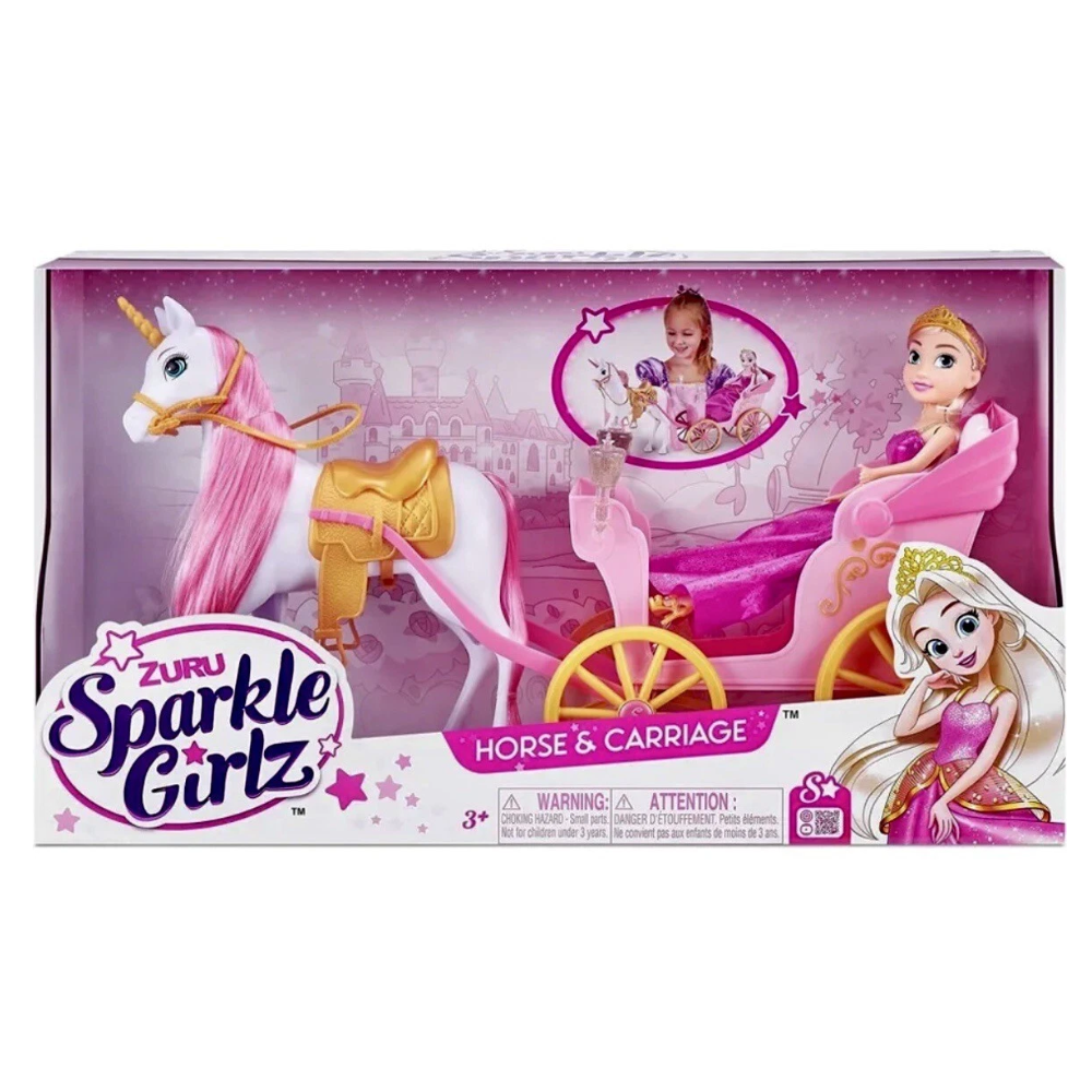 Zuru Sparkle Girlz Big Princess Doll And Unicorn Horse & Carriage