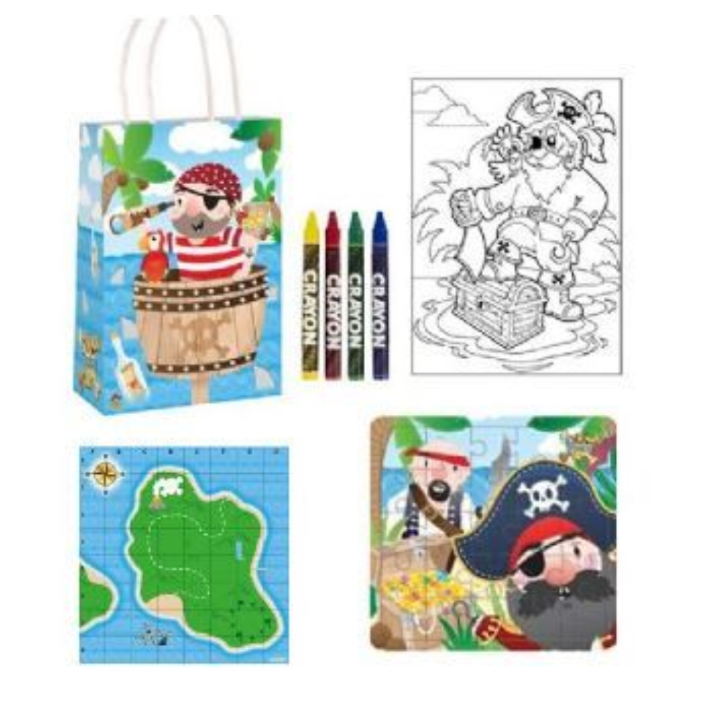 Single pirate filled paper party bag TO CLEAR
