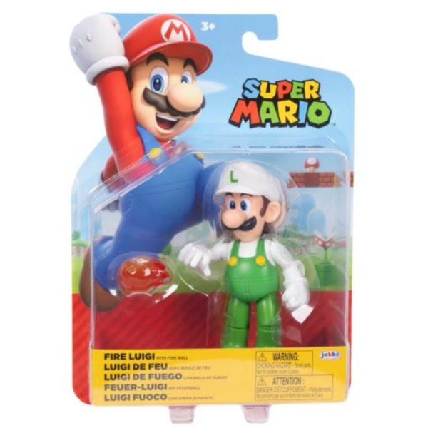 Nintendo Super Mario 4" Figures Wave 41- Fire Luigi