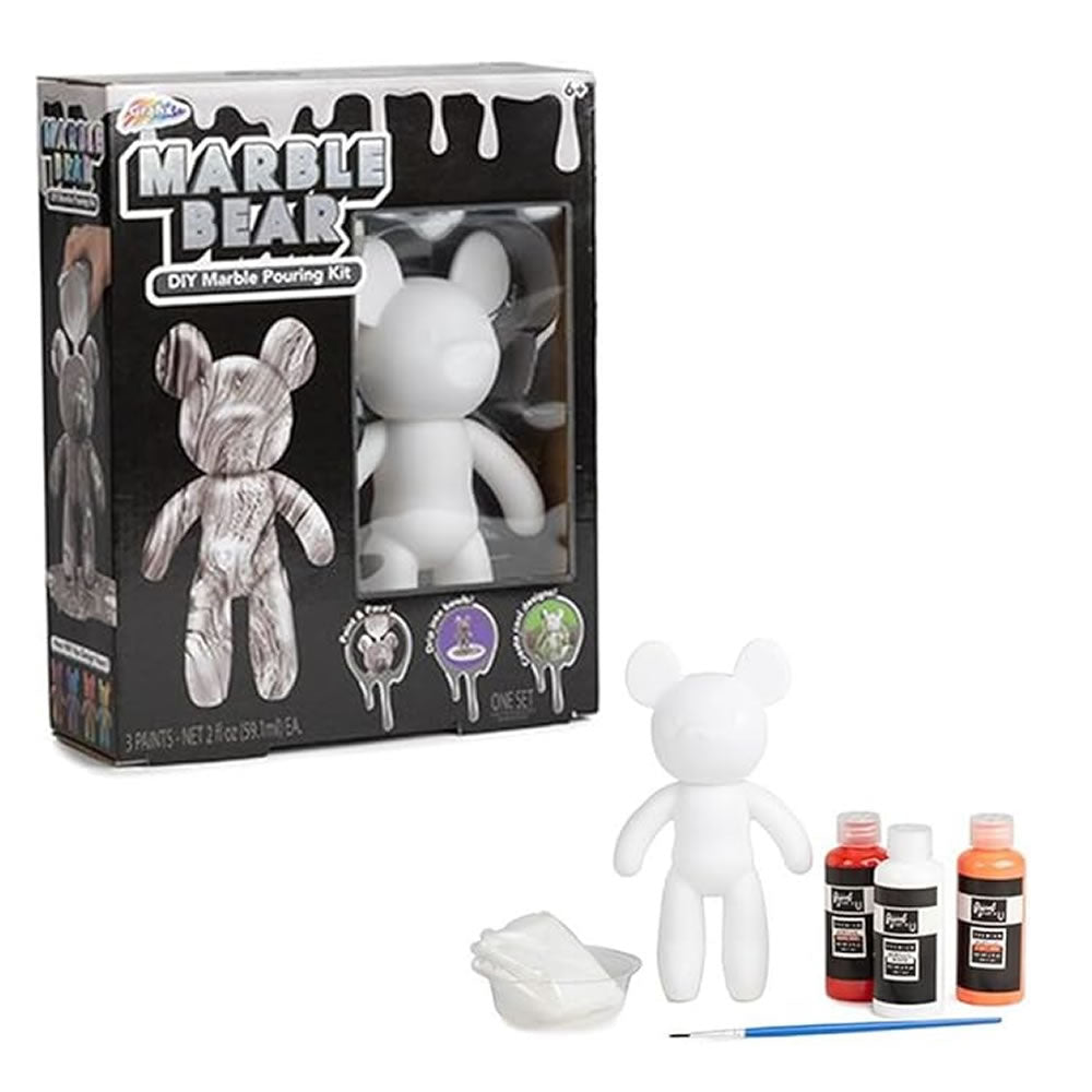 Marble Bear Creative DIY Marble Pouring Kit Design/Paint Your Own Bear