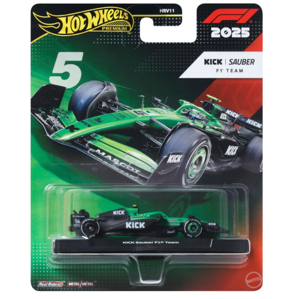 Hot Wheels Premium Formula 1 2025 1:64 Kick Sauber F1 Team Die-Cast Car