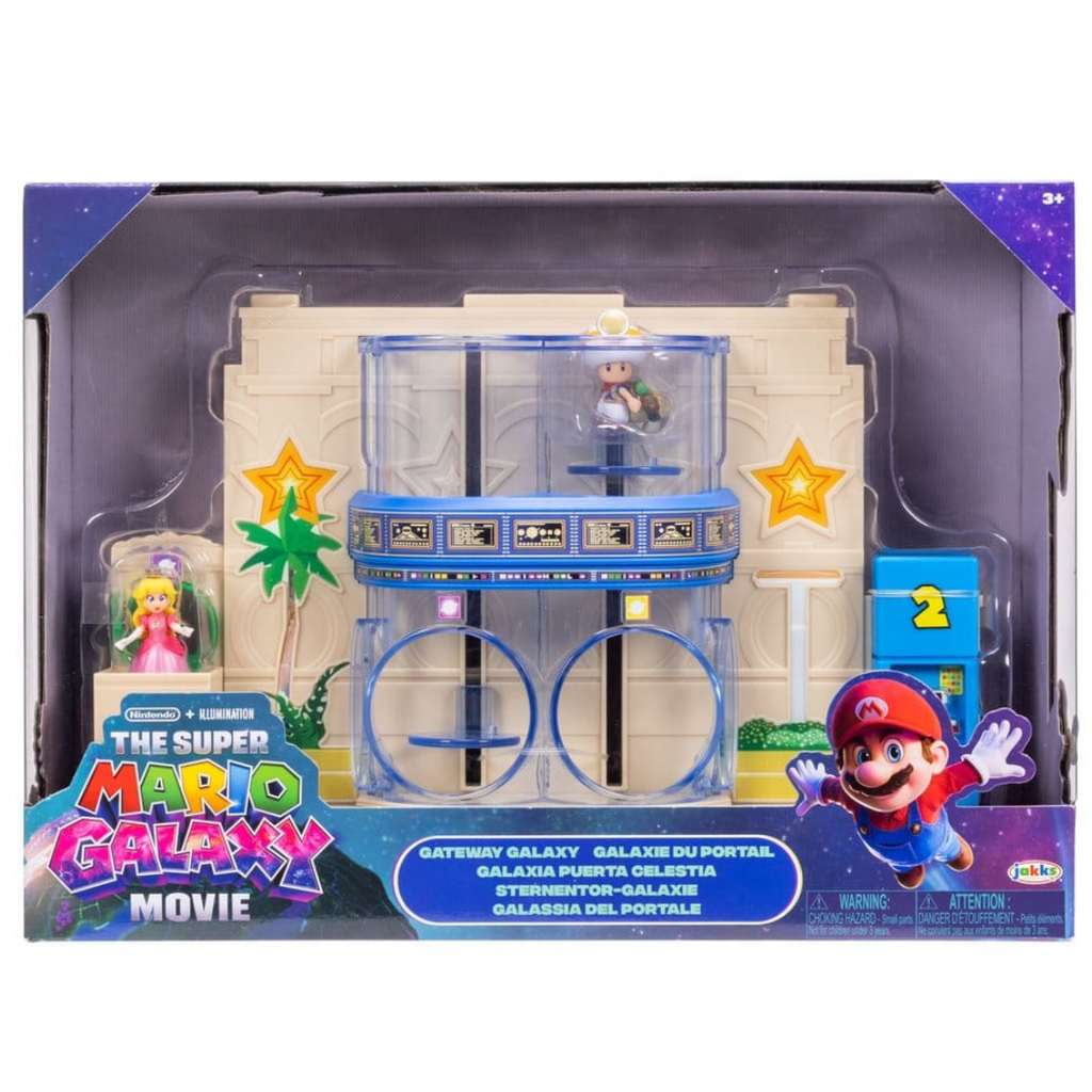 Super Mario Galaxy Movie - Gateway Galaxy Diorama Set with 1.5" Princess Peach & Exclusive Captain Toad Figures