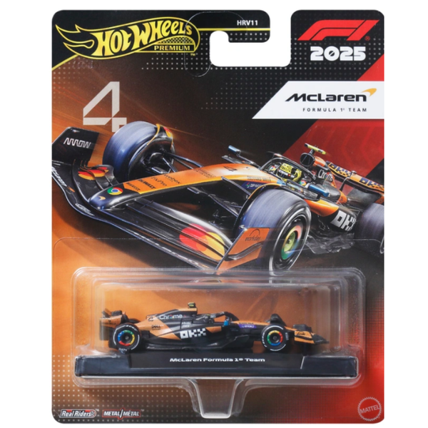 Hot Wheels Premium 2025 Formula 1 Diecast Cars McLaren F1 Team (No. 4) 1:64 Scale