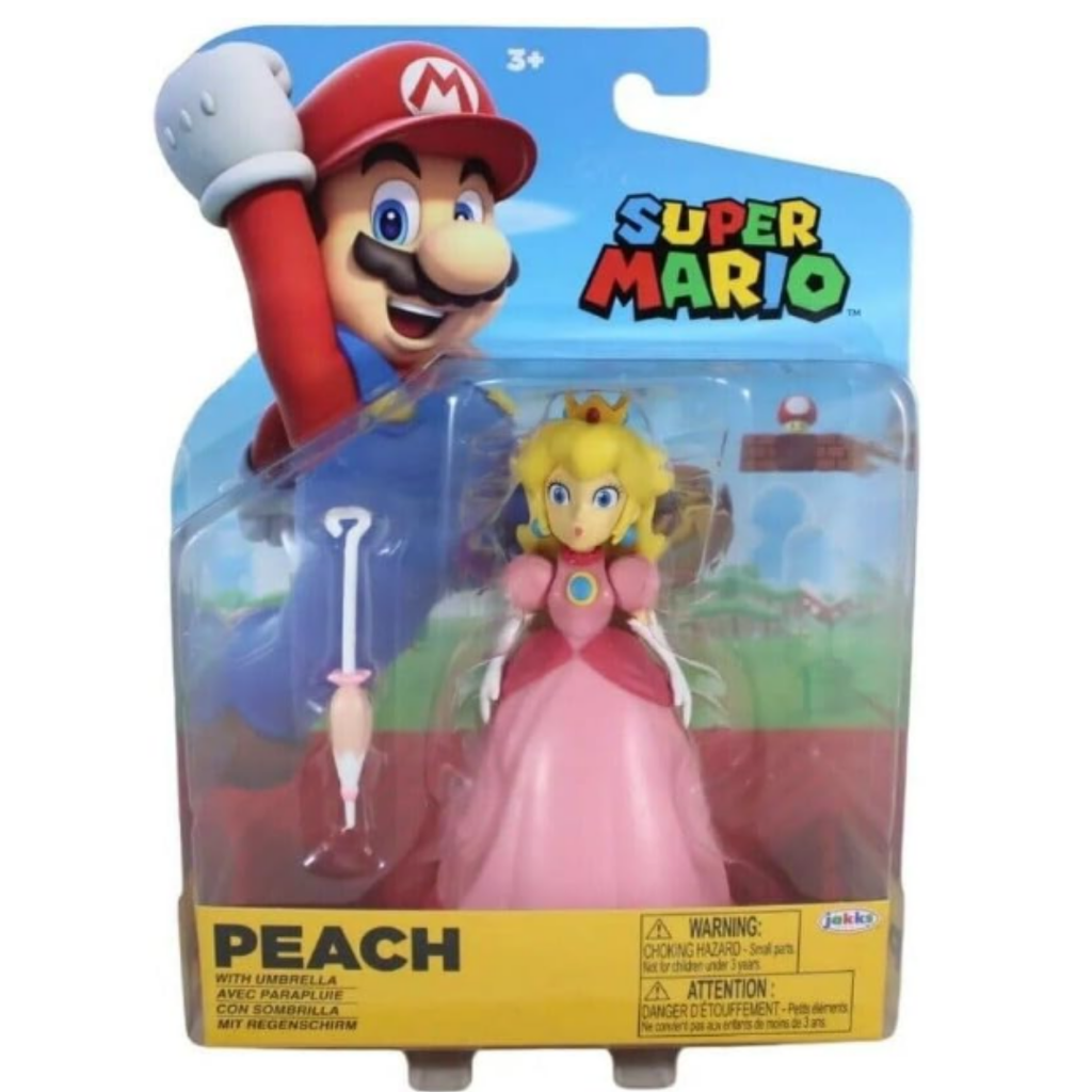 Super Mario 10cm Figure - Princess Peach with Umbrella Action Figure