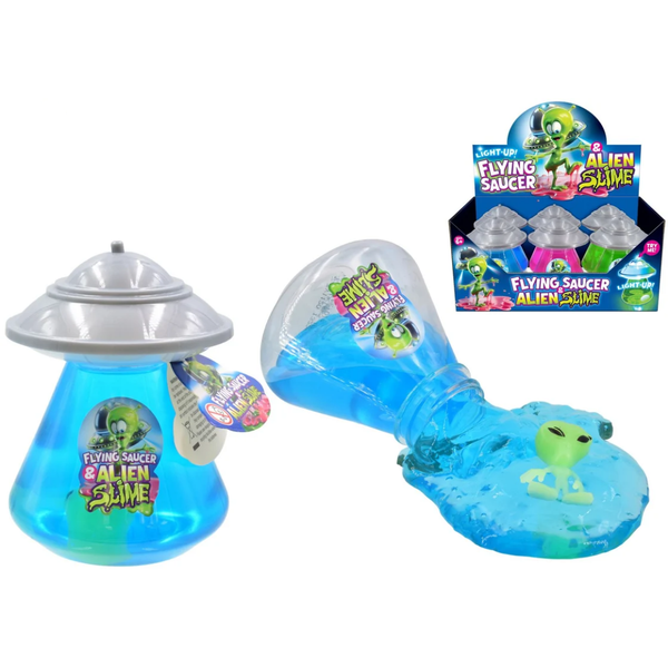 Light Up Flying Saucer with Alien Slime Pot 190g