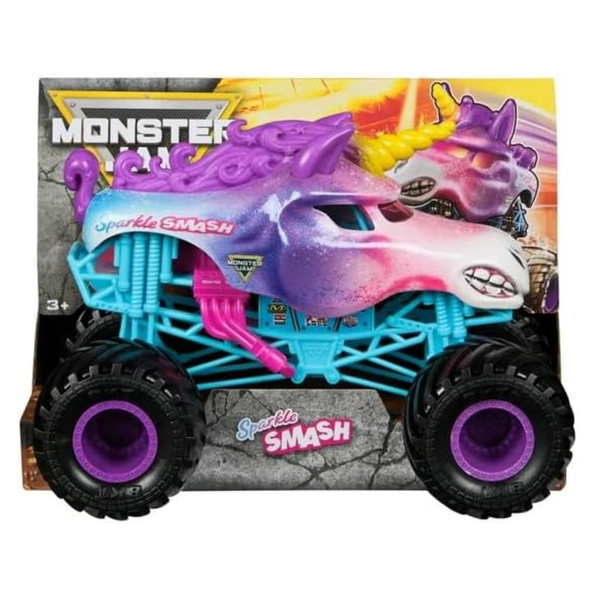 Monster Jam Sparkle Smash - Official Monster Truck in 1:24 Scale Die-Cast Vehicle